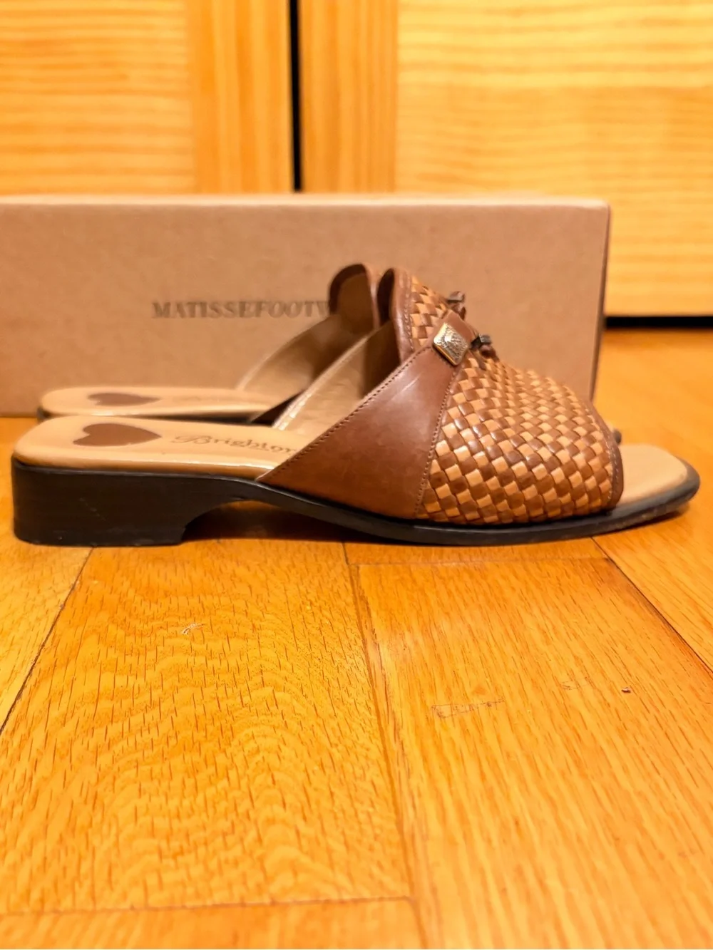 Brighton Brown Woven Leather Sandals - Picture 6 of 8